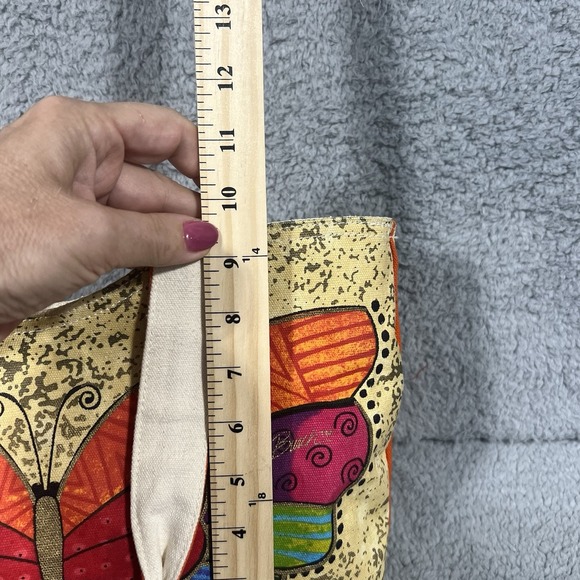 Laurel Burch Purse Handbag fabric Butterfly on both sides Zip Closure - Picture 7 of 7